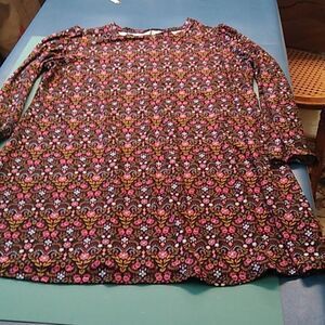 So 2X long Sleeve Swing Floral Dress